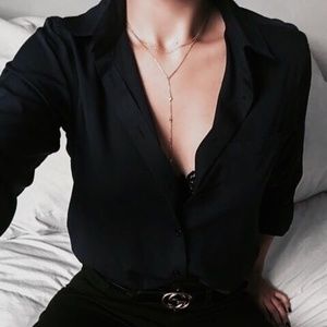 H&M Black Button-Up Shirt